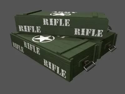 Army Military box Free low-poly 3D model