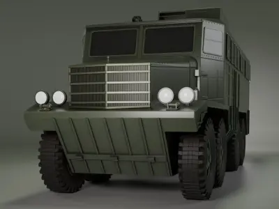 IronCroc 8x8  Military Transport Amphibious Car Low-poly 3D model