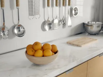  Orange Fruit Bowl Food Model 