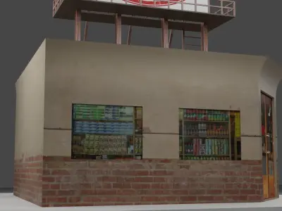 The street shop Free low-poly 3D model