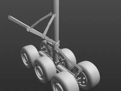 Airbus A350-1000 Landing Gears 3D model