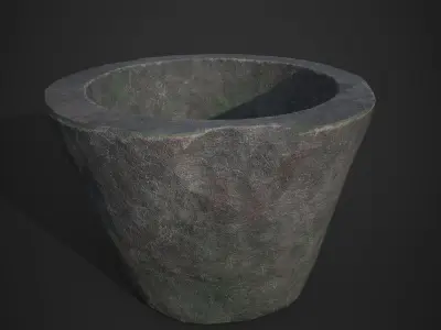 STONE POT LOW POLY GAME ASSET Low-poly 3D model