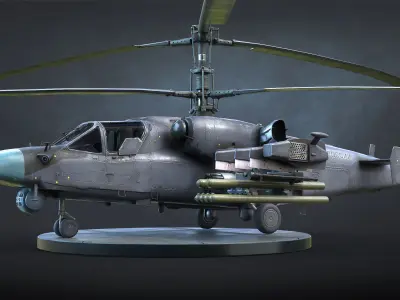 Ka-52 Helicopter Low-Poly Low-poly 3D model