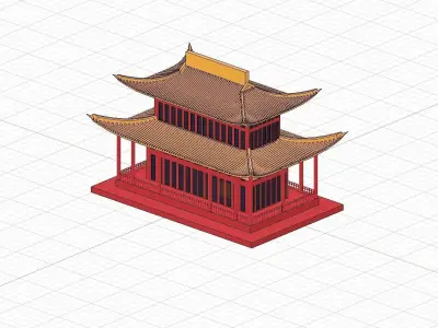 Chinese Building Two Floors 3D print model