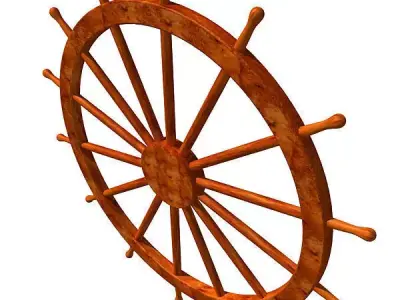 Ship Steering Wheel 3D model