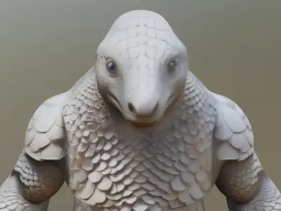 humonoid pangolin 3D model
