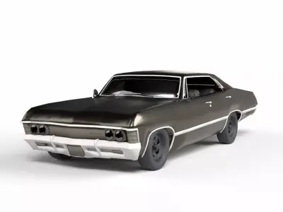 Retro Car Low-poly 3D model purchase