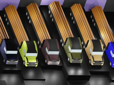 Lowpoly Vehicles - Part 4 - Trucks Low-poly 3D model