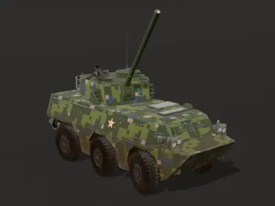 PLL- 05 Self-Propelled Gun-Mortar Low-poly 3D model