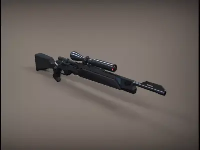 Rifle with scope 3D model