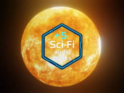 Photorealistic Sun High-Res Textures and Sci-Fi Music Pack Low-poly 3D model