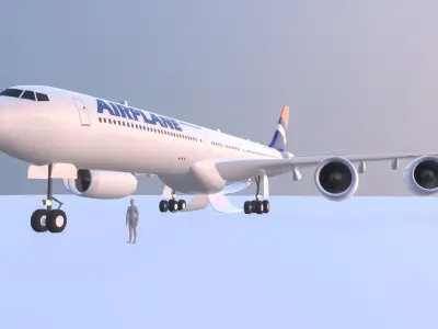 Airplane Generic Commercial Low-poly 3D model