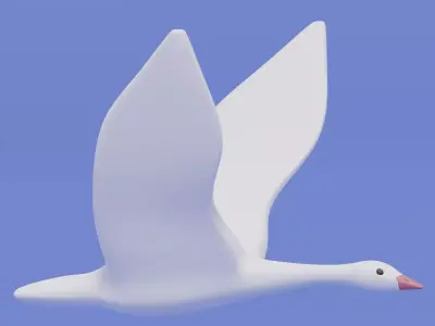 Cartoon Wild Goose 3D model