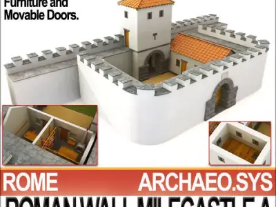 Ancient Roman Mile Castle A 3D model