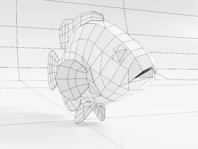 Brown striped fish 3d model  Low-poly 3D model