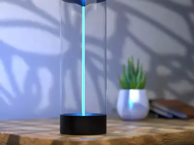 Futuristic LED Cylinder Desk Lamp 3D Model 3D model