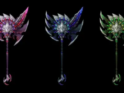 Demon Lord Axe Low-poly 3D model