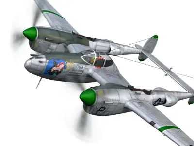 Lockheed P-38 Lightning Shadys Lady 3D model