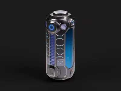 Sci-Fi Energy Cell Battery Low-poly 3D model