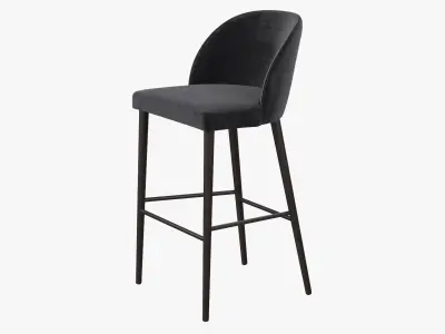 CRATE BARREL Camille Anthracite Velvet Bar Stools Free 3D model