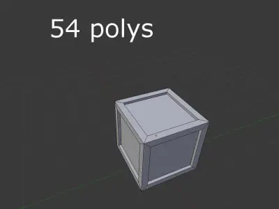 low poly wooden box Low-poly 3D model