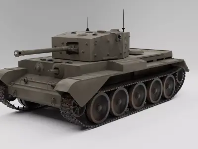 Cromwell 1 british tank Low-poly 3D model
