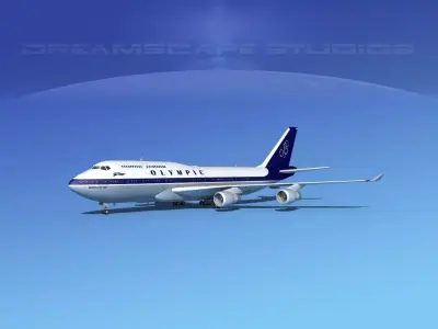Boeing 747-400 Olympic Air 3D model