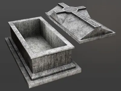 Celtic Chest Tomb Low-poly 3D model
