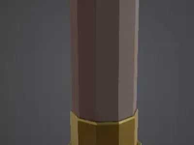 Low Poly Shotgun Shell Cartridge Low-poly 3D model