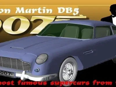 Aston Martin DB5 Low-poly 3D model
