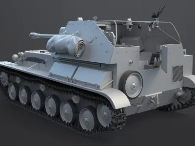 SU-76M High-Poly wwii armoured car 3D model