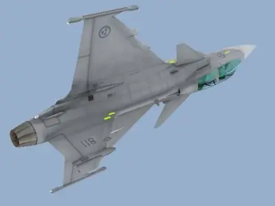 JAS 39D Gripen Low-poly 3D model