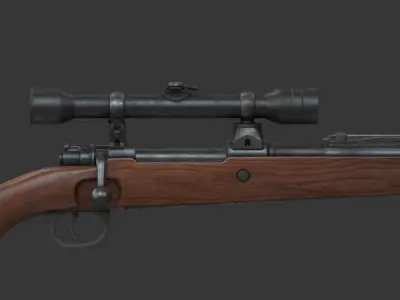 Karabiner 98k Sniper Low-poly 3D model