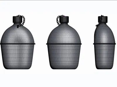 Military drinking canteen bottle - world war2 3D model