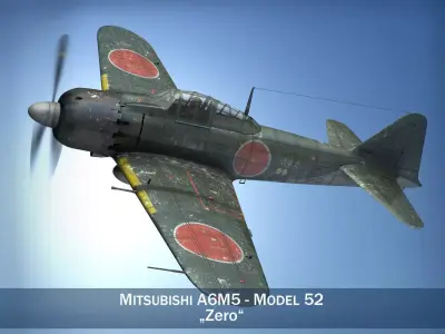 Mitsubishi A6M5 Zero-sen Typ52 3D model
