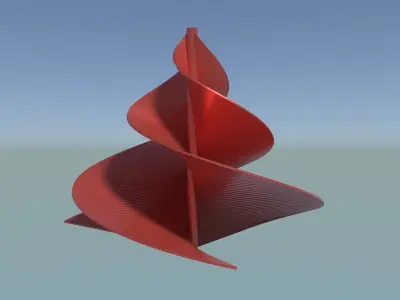 Spiral Fibonacci element 1 Low-poly 3D model