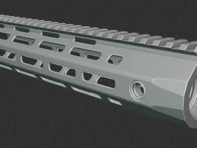 AR-15 KAC URX4 10Inch M-LOK Handguard Low-poly 3D model