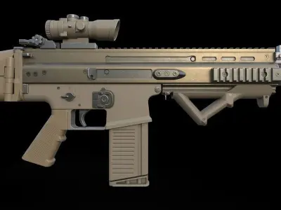 SCAR-L- Low-poly  Low-poly 3D model
