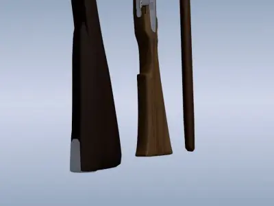 Muskets set three rifles Free 3D model