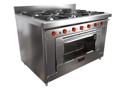 Stove Kitchen Industrial 3D model