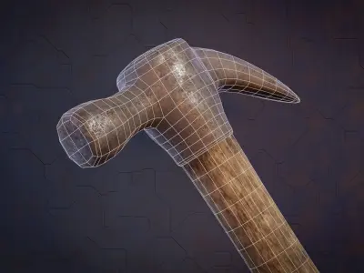 Game-Ready Rusted Hammar Low-poly 3D model