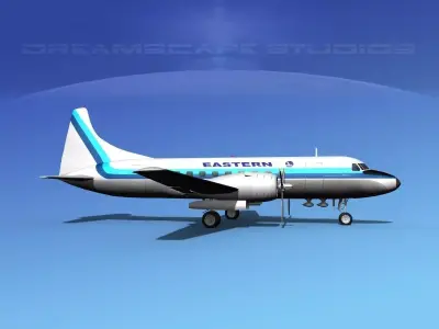Convair CV-340 Eastern Airlines 3 3D model
