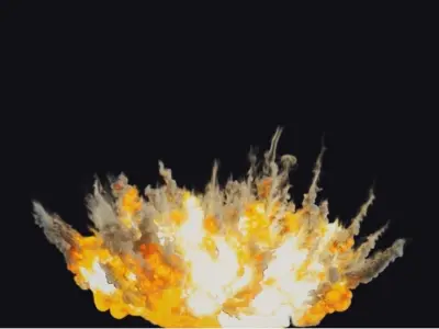 Houdini Pyrofx Megapack Element File Heavy Airstrike Asset  Low-poly 3D model