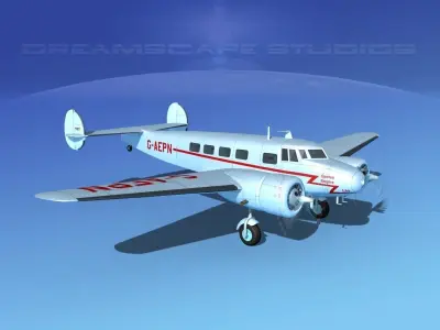 Lockheed L10 Electra Qantas 3D model