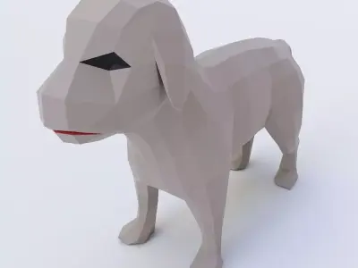 Puppy Dog 3d model  Low-poly 3D model