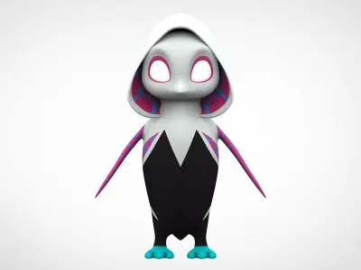 Spider-Guin Low-poly 3D model