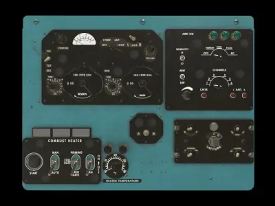 Mi-8MT Mi-17MT Right Overhead Panels Board English Low-poly 3D model