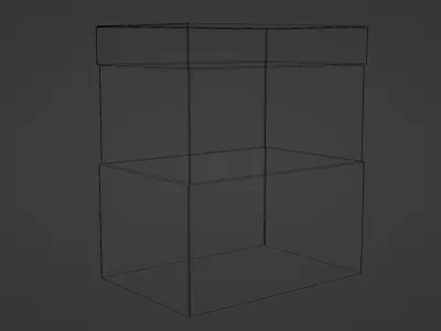 Fish Tank -low-poly--wood-PBR- Free low-poly 3D model