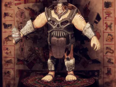 Aztec Warrior 3D Model Low-poly 3D model