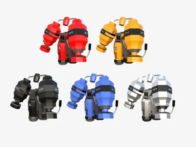 50 Jetpack Low Poly Collection - SciFi Character Design 